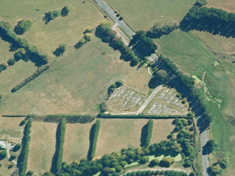 aerial view of Homeview Cemetery and the ground around it