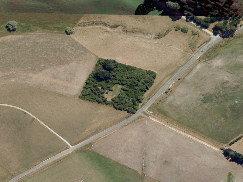 aerial view of Goodwood Cemetery and the ground around it