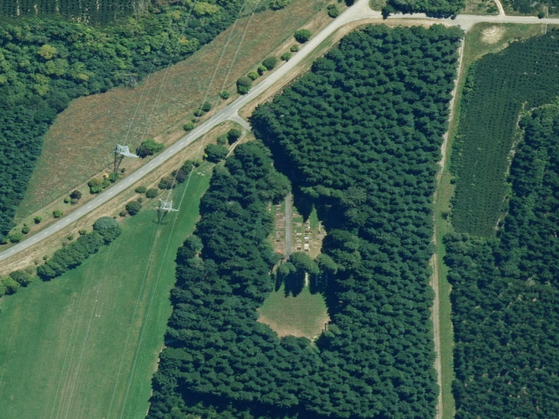 aerial view of Hanmer Springs Cemetery and the ground around it
