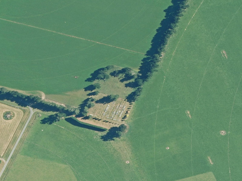 aerial view of Rotherham Cemetery and the ground around it