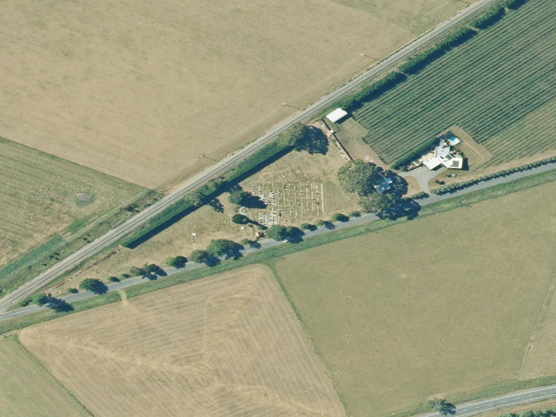 aerial view of Glenmark Cemetery and the ground around it