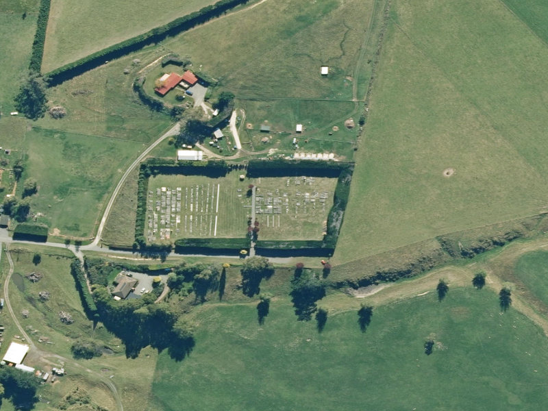 aerial view of Waikari Cemetery and the ground around it