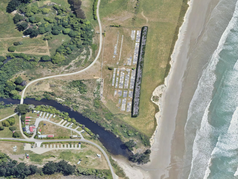 aerial view of Hampden Cemetery and the ground around it