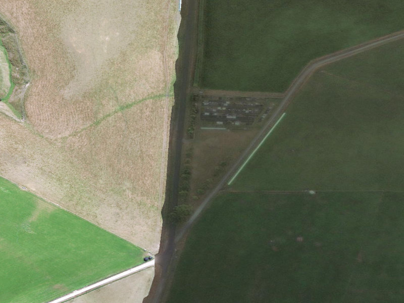 aerial view of Maheno Cemetery and the ground around it