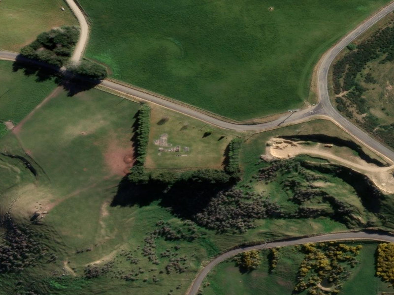 aerial view of Ngapara Cemetery and the ground around it