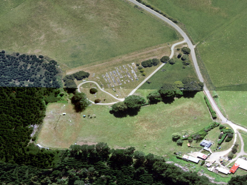 aerial view of Otepopo/herbert Cemetery and the ground around it