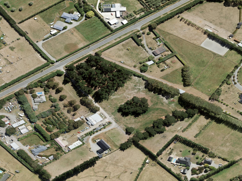 aerial view of Bradleys Road Cemetery and the ground around it