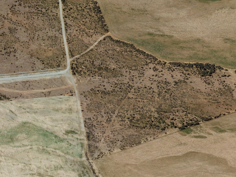 aerial view of Mesopotamia Cemetery and the ground around it