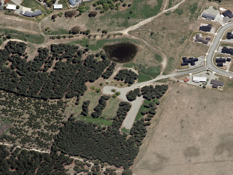aerial view of Tekapo Cemetery and the ground around it