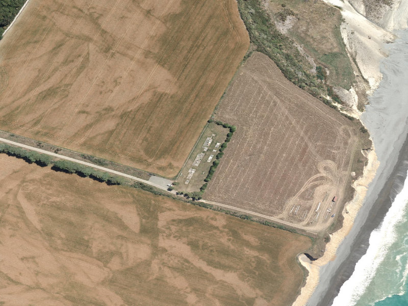 aerial view of Otaio Cemetery and the ground around it