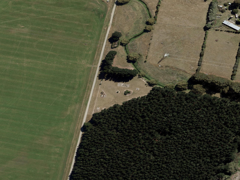 aerial view of Glenavy Cemetery and the ground around it