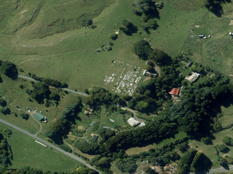 aerial view of Little River Cemetery and the ground around it
