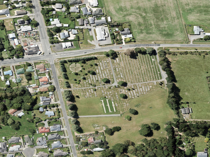 aerial view of Oxford Cemetery and the ground around it