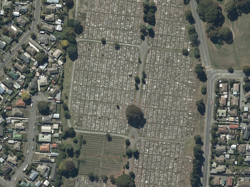 aerial view of Bromley Cemetery and the ground around it