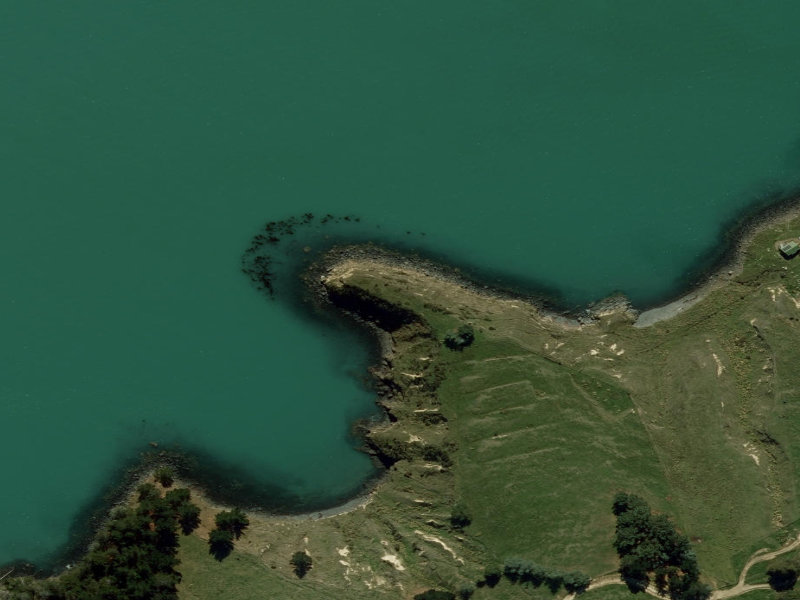 aerial view of Camp Bay Cemetery and the ground around it