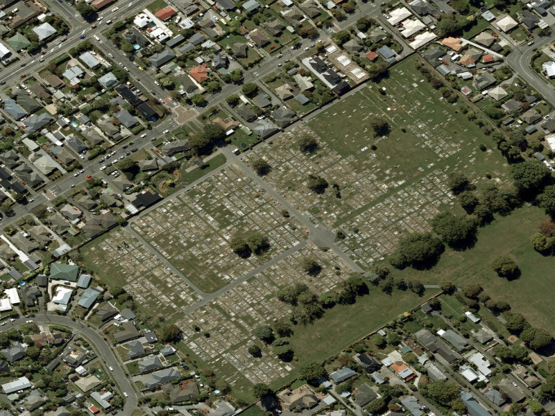 aerial view of Sydenham Cemetery and the ground around it