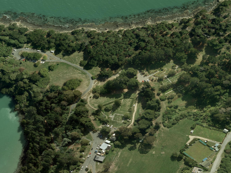 aerial view of Diamond Harbour Cemetery and the ground around it