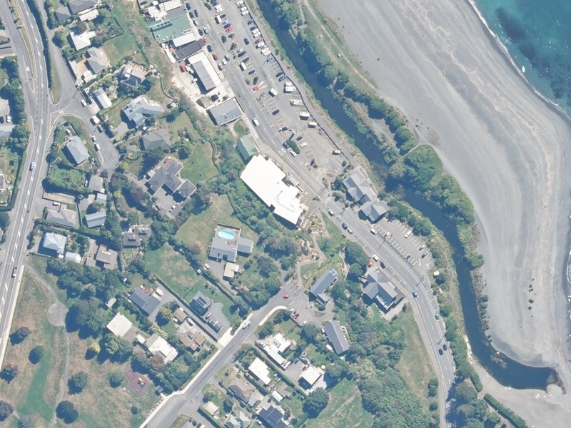 aerial view of Kaikoura District Council and the ground around it