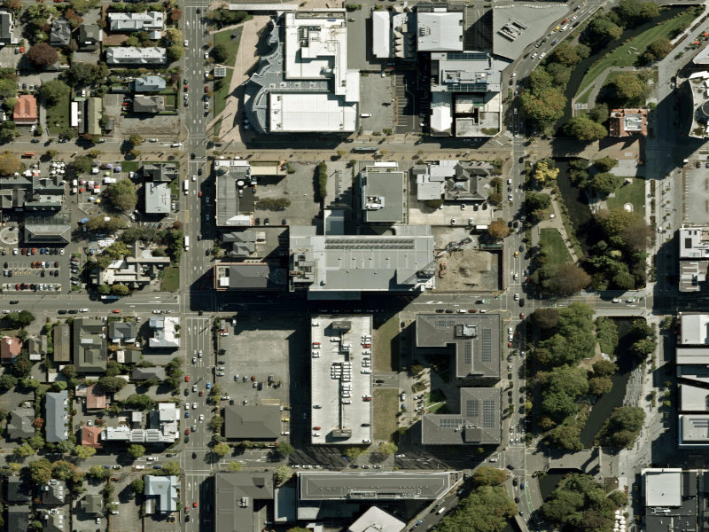 aerial view of Civic Offices and the ground around it
