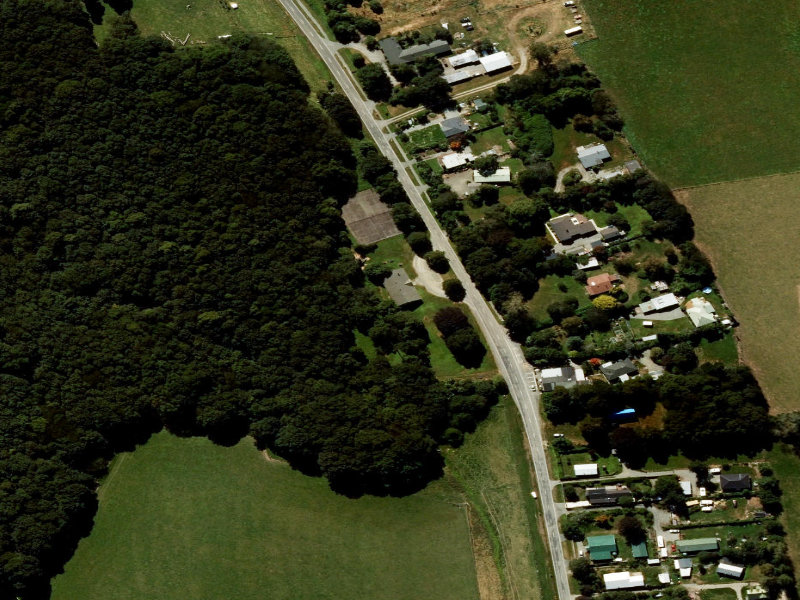 aerial view of Peel Forest Hall and the ground around it