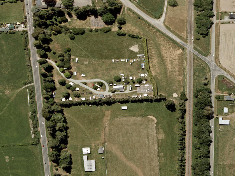 aerial view of Winchester Reserve Hall and the ground around it