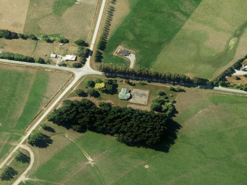 aerial view of Upper Waitohi Reserve Board Hall and the ground around it