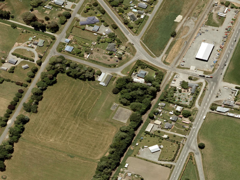 aerial view of Orari Reserve Board Hall and the ground around it