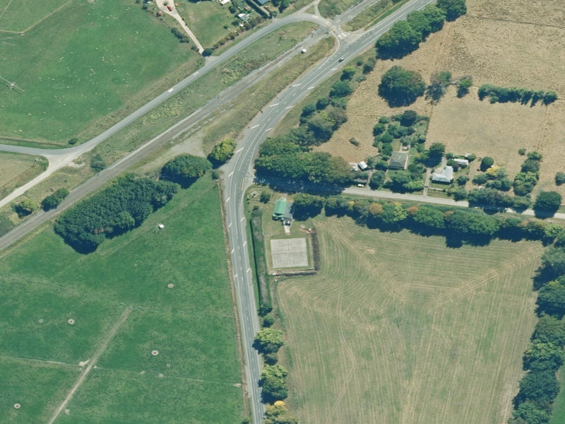 aerial view of Spotswood Hall and the ground around it
