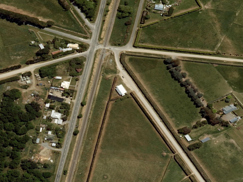 aerial view of Balcairn Hall and the ground around it