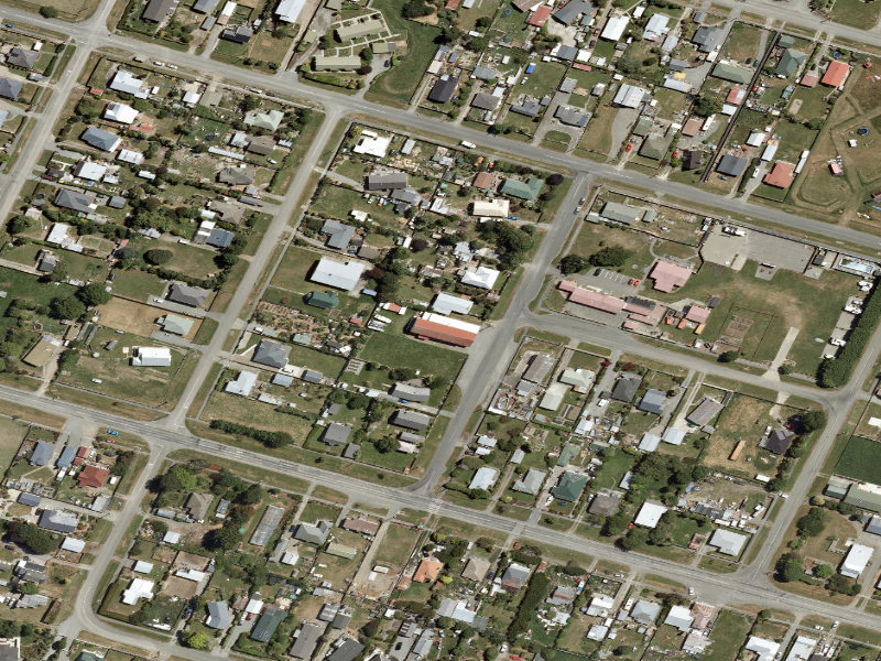 aerial view of Pareora Community Hall and the ground around it
