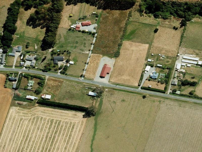 aerial view of Fairview Public Hall and the ground around it