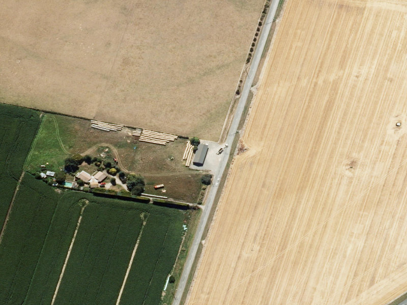 aerial view of Seadown Hall and the ground around it