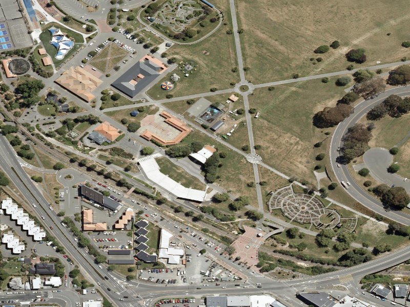 aerial view of Soundshell and the ground around it