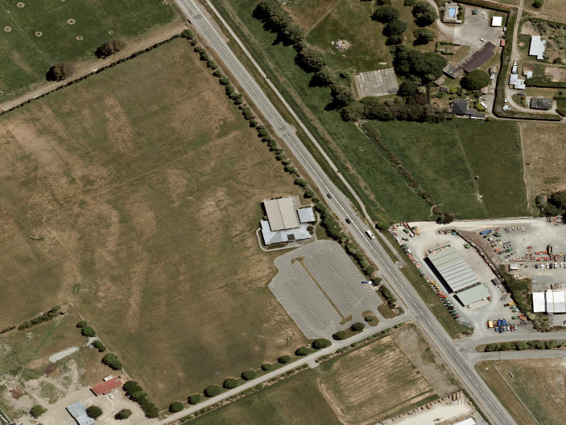 aerial view of Washdyke Community Hall And Sports Centre and the ground around it