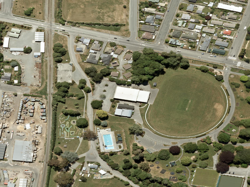 aerial view of Temuka Alpine Energy Centre and the ground around it