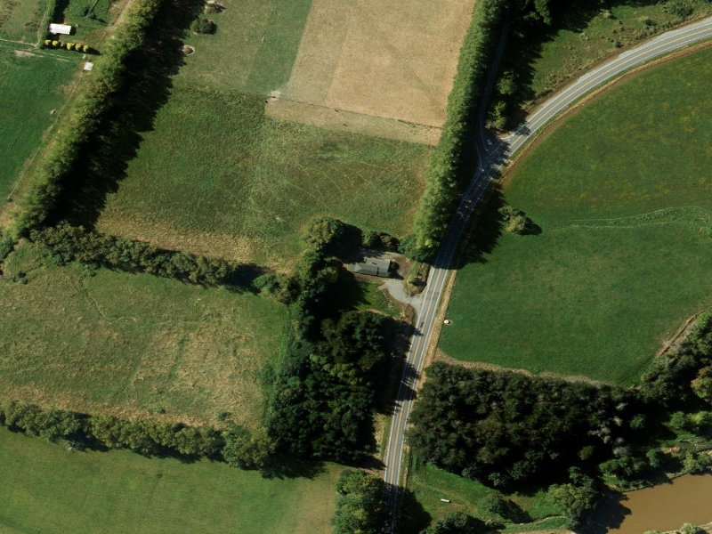 aerial view of Gapes Valley Hall and the ground around it