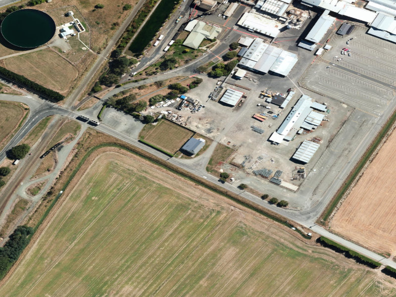 aerial view of Pukeuri Hall and the ground around it