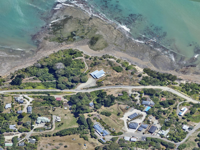 aerial view of Moeraki Hall and the ground around it