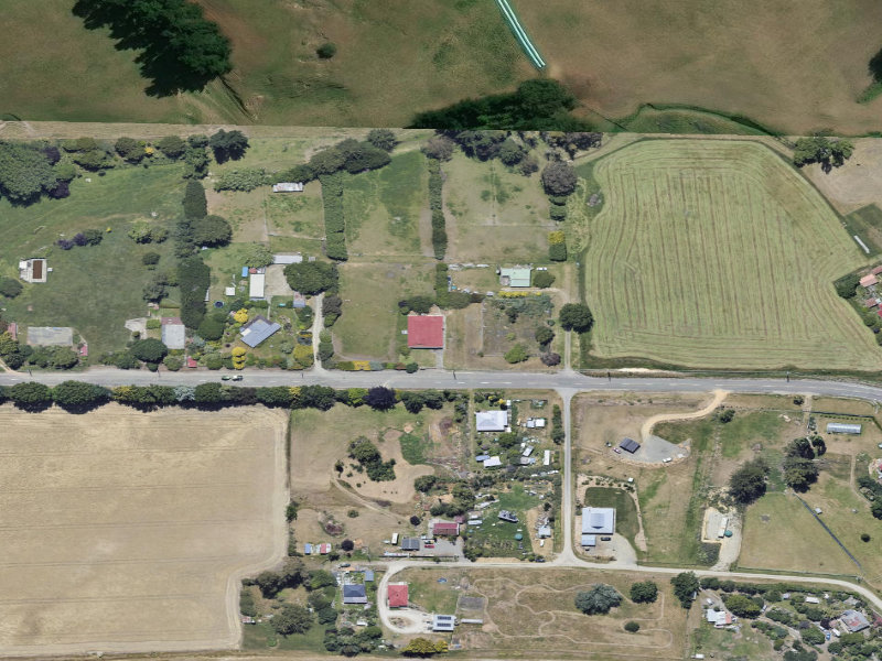aerial view of Ngapara Hall and the ground around it
