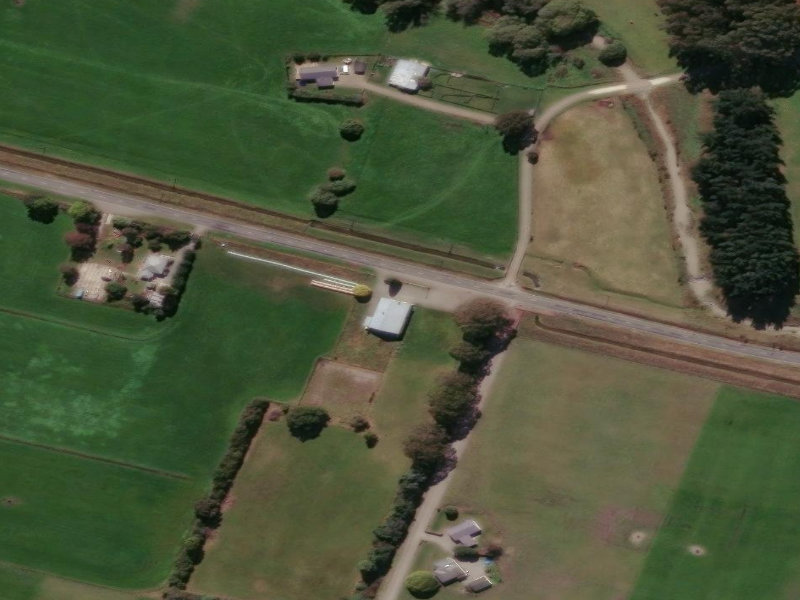 aerial view of Ikawai Hall and the ground around it