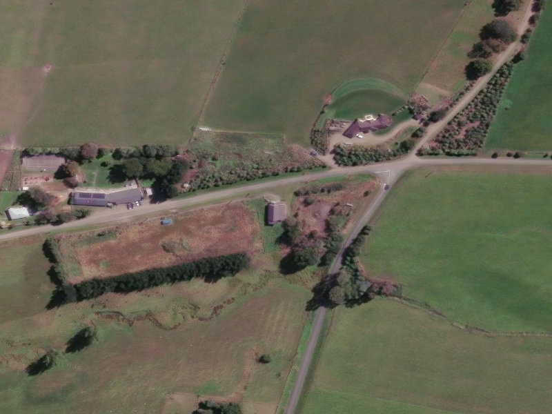 aerial view of Waituna Hall and the ground around it