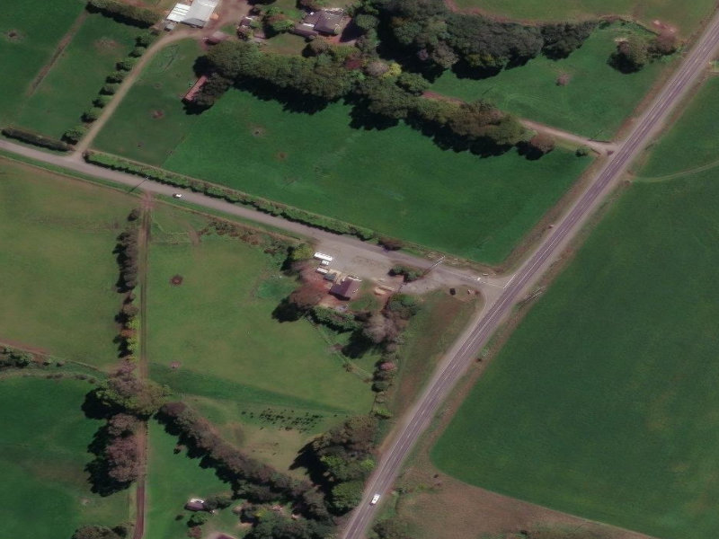 aerial view of Otaio Community Hall and the ground around it