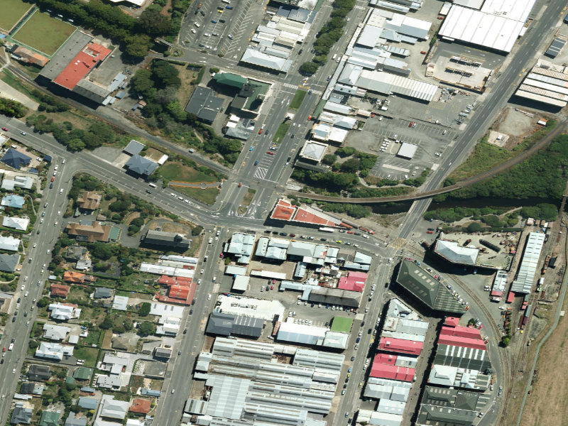 aerial view of Information Centre and the ground around it