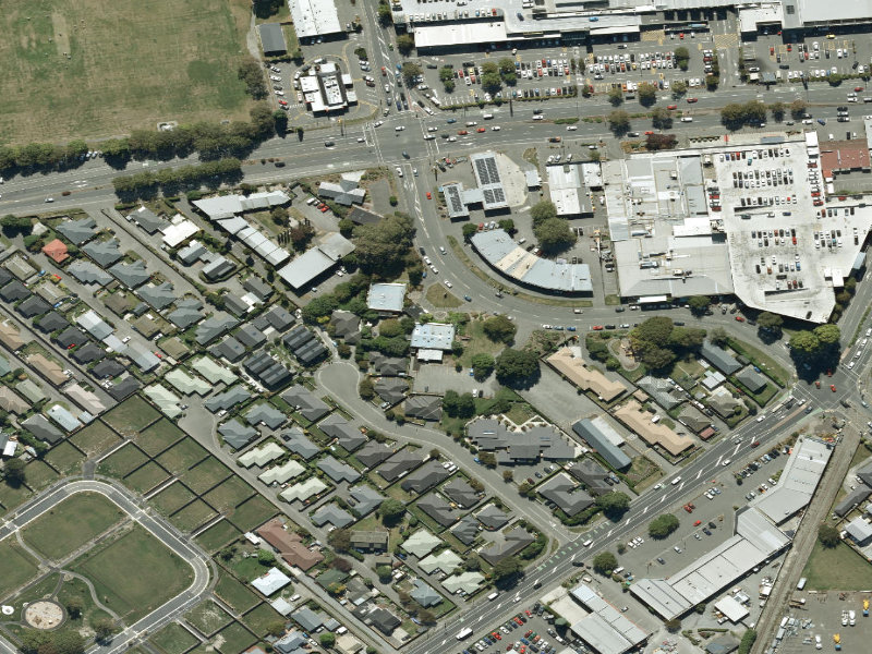 aerial view of Hornby Library and the ground around it