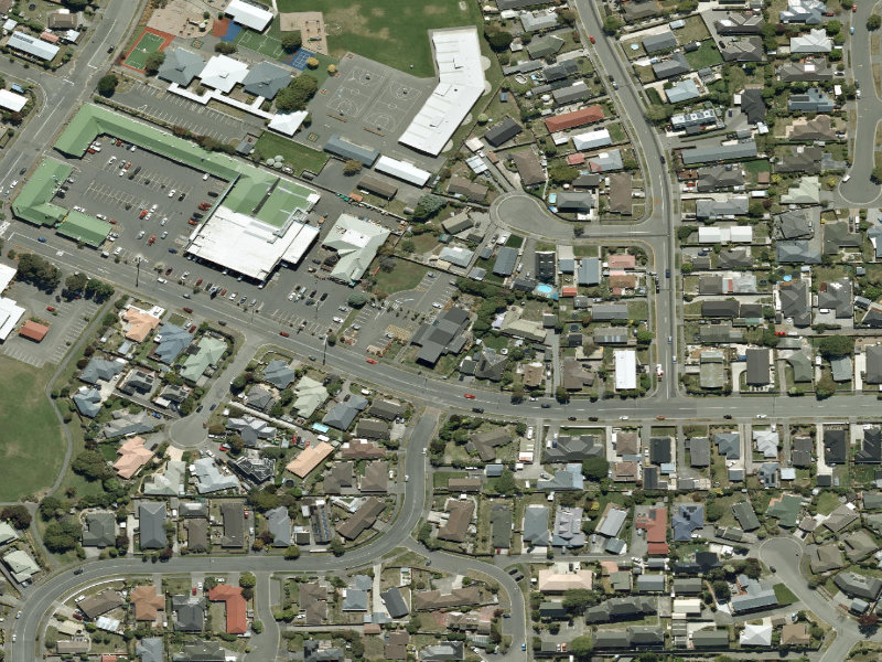aerial view of Parklands Library and the ground around it