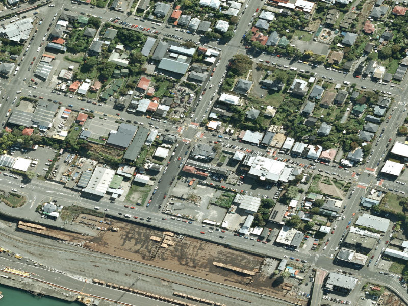 aerial view of Lyttelton Library and the ground around it