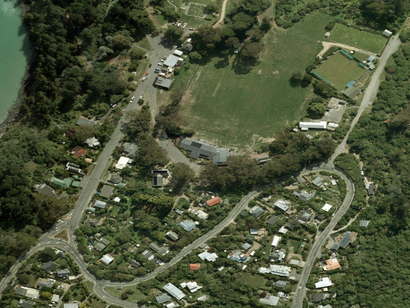 aerial view of Diamond Harbour Library and the ground around it