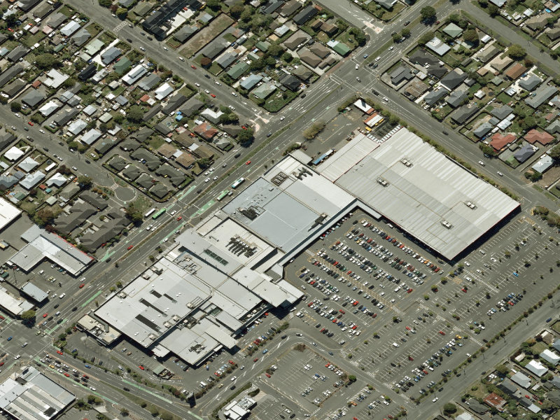 aerial view of Linwood Library and the ground around it