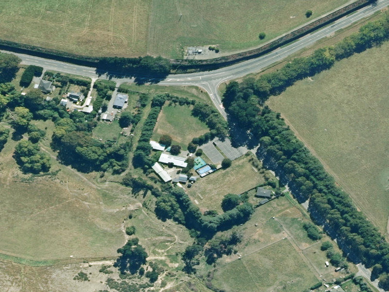 aerial view of Greta Valley Community Library and the ground around it