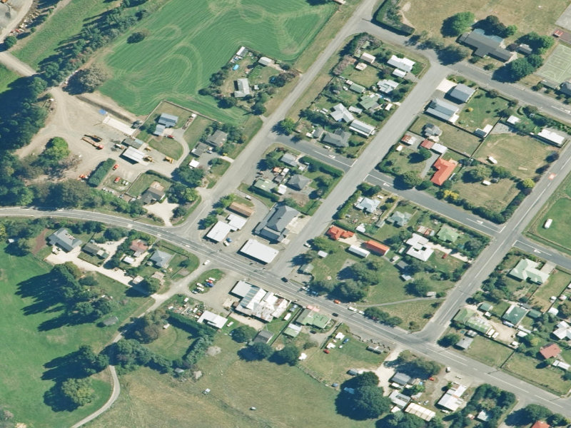 aerial view of Waiau Community Library and the ground around it